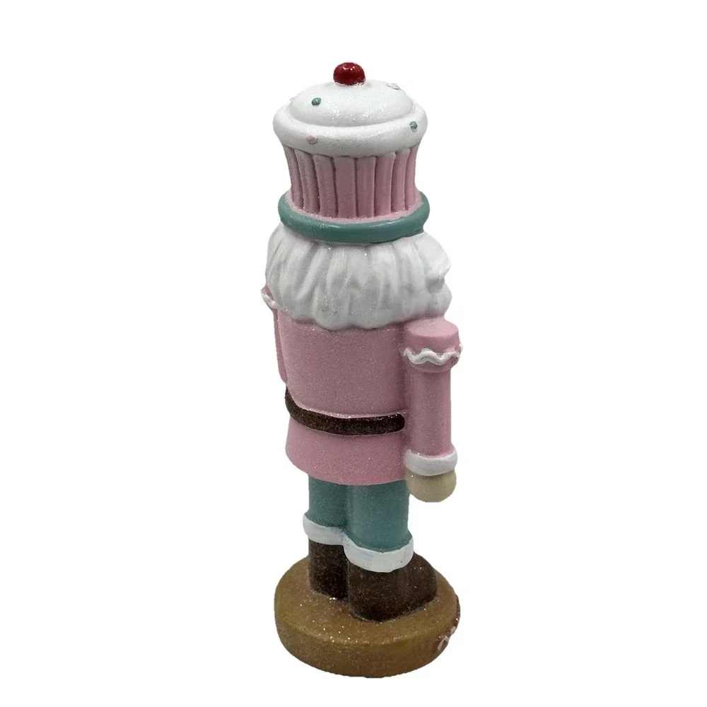Sugarplum Dreams Cupcake Nutcracker 11.5in Pink Christmas Candy Decor